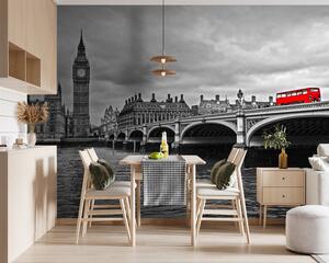 Tapet Londra, gri și roșu, Fototapet orașe și țări, u53383 : Uwalls.ro