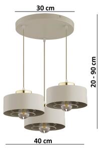 Brilagi - Lustră suspendată pe cablu SPRING 3xE27/60W/230V bej/auriu