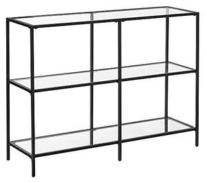 Consola Model McGee, Negru, 100x30x73 cm, blat sticla securizata