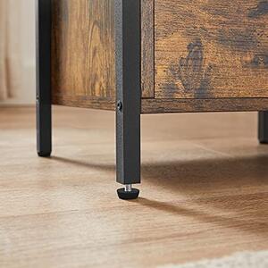 Noptiera Model Tanner, Negru/Maro rustic, 38x28x60cm