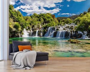Tapet Apă, nori și cer, Fototapet Natură, Fototapet Cascade, u55775 : Uwalls.ro