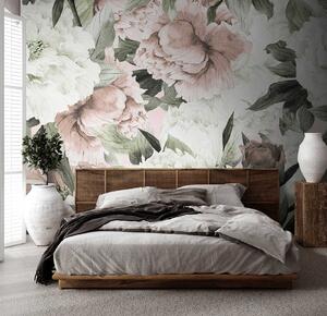 Fototapet Modele florale delicate în nuanțe delicate, Fototapet bujori, Fototapet populare, u55910 - Tapeko.ro