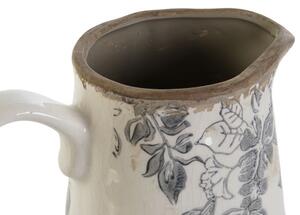 Carafa Vintage Leaves din ceramica, alb antichizat, 17xx12x18.5 cm