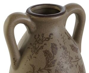Vaza Vintage Leaves din ceramica maro 13x35 cm