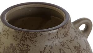 Vaza Vintage Leaves din ceramica maro 20x16 cm