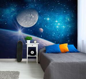 Fototapet Planeta și luna în spațiu, Fototapet designer, Fototapet populare, u57785 - Tapeko.ro