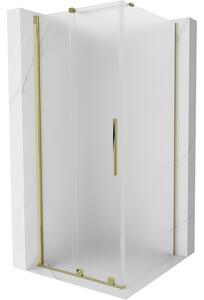 Mexen Velar, colt de dus cu usa culisanta 90 x 90 cm, sticla mat 8 mm, auriu lucios, 871-090-090-31-50