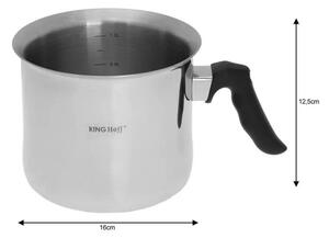 Oala pentru lapte Kinghoff KH 3109, Avertizare sonora, 1,5 L, 15 cm, Inox
