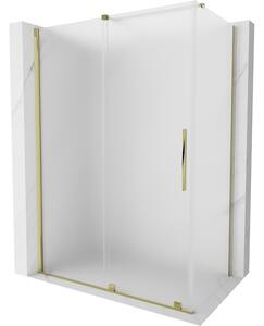 Mexen Velar, cabină de duș cu ușă glisantă 140 x 80 cm, sticlă mată 8 mm, auriu lucios, 871-140-080-31-50