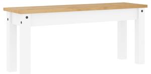 Banchetă de bucătărie Panama, alb, 105x30x45 cm, lemn masiv pin
