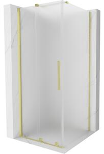 Mexen Velar, cabină de duș cu ușă glisantă 110 x 110 cm, sticlă mată 8 mm, auriu mat, 871-110-110-31-55