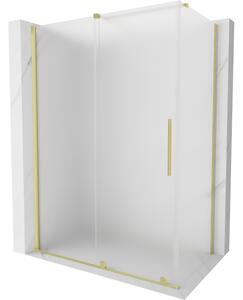 Mexen Velar, cabină de duș cu ușă glisantă 140 x 75 cm, sticlă mată 8 mm, auriu mat, 871-140-075-31-55
