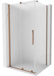 Mexen Velar, cabină de duș cu ușă glisantă 90 x 85 cm, sticlă mată 8 mm, aur roz, 871-090-085-31-55