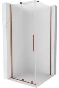 Mexen Velar, cabină de duș cu ușă glisantă 110 x 110 cm, sticlă mată 8 mm, aur roz, 871-110-110-31-55