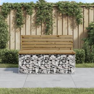 Bancă grădină, design gabion, 103x70x65 cm, lemn pin impregnat