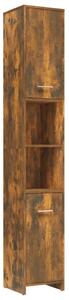 Dulap de baie, stejar fumuriu, 30x30x183,5 cm, lemn prelucrat