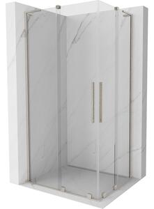 Mexen Velar L Duo, cabină de duș cu ușă glisantă 90 x 80 cm, sticlă transparentă de 8 mm, oțel periat, 871-090-080-02-03-97