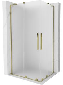 Mexen Velar L Duo, cabină de duș cu ușă glisantă 90 x 80 cm, sticlă mată 8 mm, auriu lucios, 871-090-080-02-33-50
