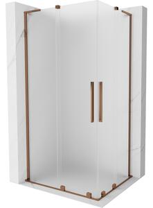 Mexen Velar L Duo, cabină de duș cu ușă glisantă 100 x 90 cm, sticlă mată 8 mm, aur roz, 871-100-090-02-33-60