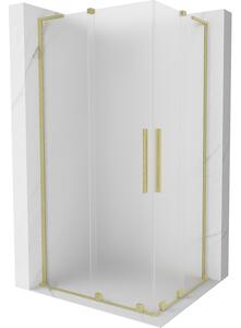 Mexen Velar L Duo, cabină de duș cu ușă glisantă 90 x 80 cm, sticlă mată 8 mm, auriu mat, 871-090-080-02-33-55