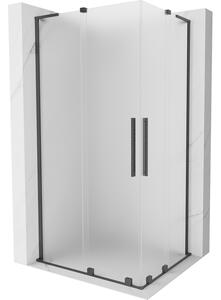 Mexen Velar L Duo, cabină de duș cu ușă glisantă 90 x 80 cm, sticlă mată 8 mm, grafit lustruit, 871-090-080-02-33-66