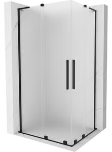 Mexen Velar L Duo, cabină de duș cu ușă glisantă 90 x 80 cm, sticlă mată 8 mm, negru mat, 871-090-080-02-33-70