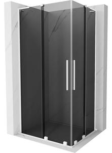 Mexen Velar L Duo, cabină de duș cu ușă glisantă 100 x 90 cm, sticlă gri 8 mm, alb mat, 871-100-090-02-43-20