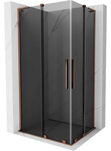 Mexen Velar L Duo, cabină de duș cu ușă glisantă 100 x 90 cm, sticlă gri 8 mm, aur roz, 871-100-090-02-43-60