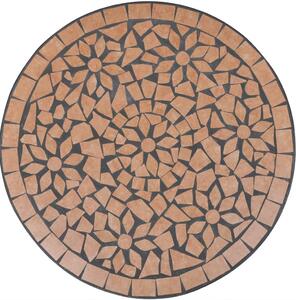 Masă de bistro, cărămiziu, 60 cm, mozaic