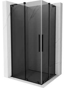 Mexen Velar L Duo, cabină de duș cu ușă glisantă 100 x 90 cm, sticlă gri 8 mm, negru mat, 871-100-090-02-43-70