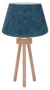 Duolla - Lampă de masă BOUCLE 1xE27/15W/230V turcoaz/lemn