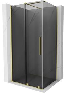 Mexen Velar, cabină de duș cu ușă glisantă 120 x 80 cm, sticlă gri 8 mm, auriu mat, 871-120-080-41-55