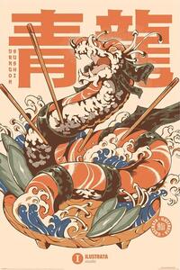 Poster Ilustrata - Dragon Sushi, (61 x 91.5 cm)