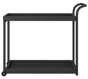 Cărucior de bar, negru, 100x45x83 cm, poliratan