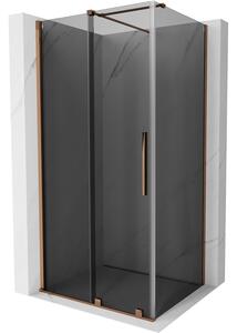 Mexen Velar, cabină de duș cu ușă glisantă 140 x 90 cm, sticlă gri 8 mm, aur roz, 871-140-090-41-60