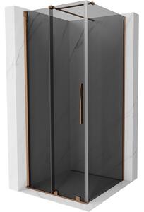 Mexen Velar, cabină de duș cu ușă glisantă 120 x 120 cm, sticlă gri 8 mm, aur roz, 871-120-0120-41-60