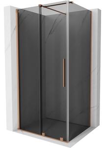 Mexen Velar, cabină de duș cu ușă glisantă 110 x 120 cm, sticlă gri 8 mm, cupru mat, 871-110-120-41-65