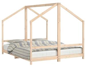 Cadru pat pentru copii, 2x(80x200) cm, lemn masiv de pin