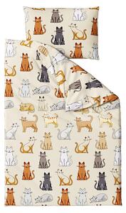 Lenjerie de pat din bumbac crem COLORED CATS Dimensiune lenjerie de pat: 70 x 90 cm | 140 x 200 cm