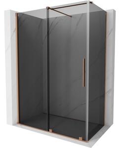 Mexen Velar, cabină de duș cu ușă glisantă 160 x 85 cm, sticlă gri 8 mm, cupru mat, 871-160-085-41-65