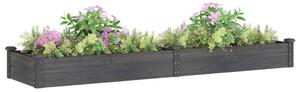 Strat grădină înălțat cu căptușeală gri 240x60x25 cm, lemn brad