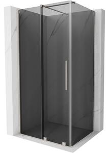 Mexen Velar, cabină de duș cu ușă glisantă 120 x 70 cm, sticlă gri 8 mm, oțel periat, 871-120-070-41-97