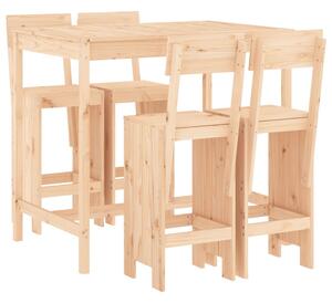 Set mobilier de bar pentru grădină, 5 piese, lemn masiv de pin