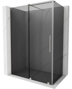 Mexen Velar, cabină de duș cu ușă glisantă 160 x 100 cm, sticlă gri 8 mm, oțel periat, 871-160-100-41-97