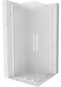 Mexen Velar Duo, cabină de duș cu ușă glisantă 100 x 100 cm, sticlă mată 8 mm, alb mat, 871-100-100-32-20