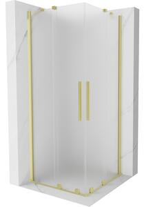 Mexen Velar Duo, cabină de duș cu ușă glisantă 80 x 80 cm, sticlă mată 8 mm, auriu mat, 871-080-080-32-55