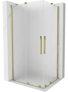 Mexen Velar Duo, cabină de duș cu ușă glisantă 90 x 80 cm, sticlă mată 8 mm, auriu lucios, 871-090-080-32-50