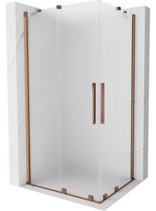 Mexen Velar Duo, cabină de duș cu ușă glisantă 100 x 90 cm, sticlă mată 8 mm, aur roz, 871-100-090-32-60