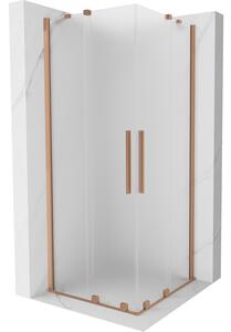 Mexen Velar Duo, cabină de duș cu ușă glisantă 80 x 80 cm, sticlă mată 8 mm, cupru mat, 871-080-080-32-65
