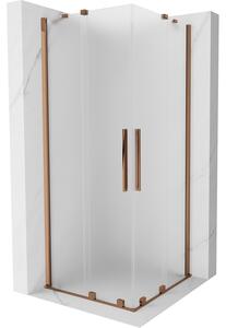Mexen Velar Duo, cabină de duș cu ușă glisantă 80 x 80 cm, sticlă mată 8 mm, aur roz, 871-080-080-32-60